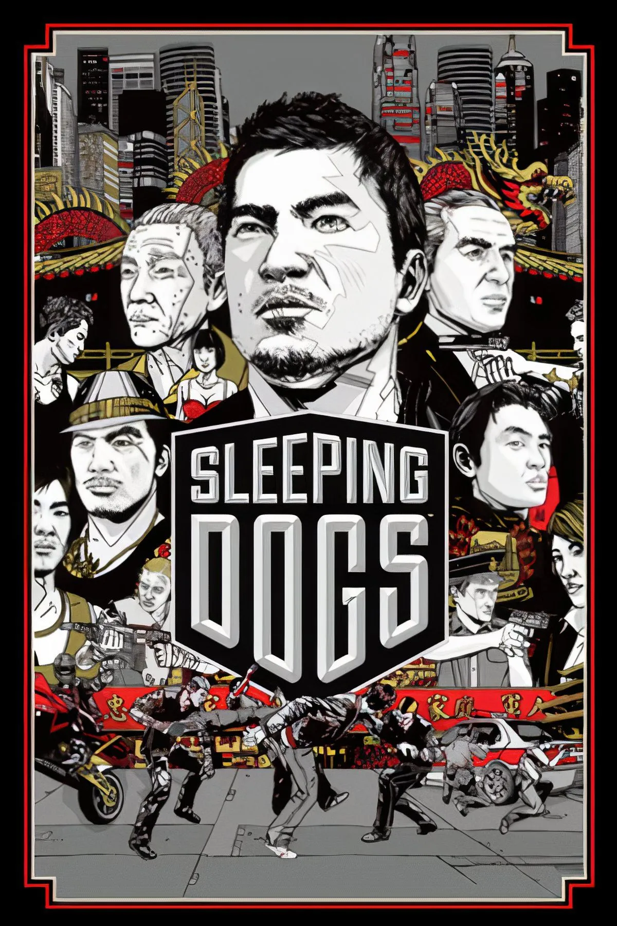 Wei Shen, nhân vật chính của Sleeping Dogs, đứng trong thành phố Hong Kong rực rỡ đèn
